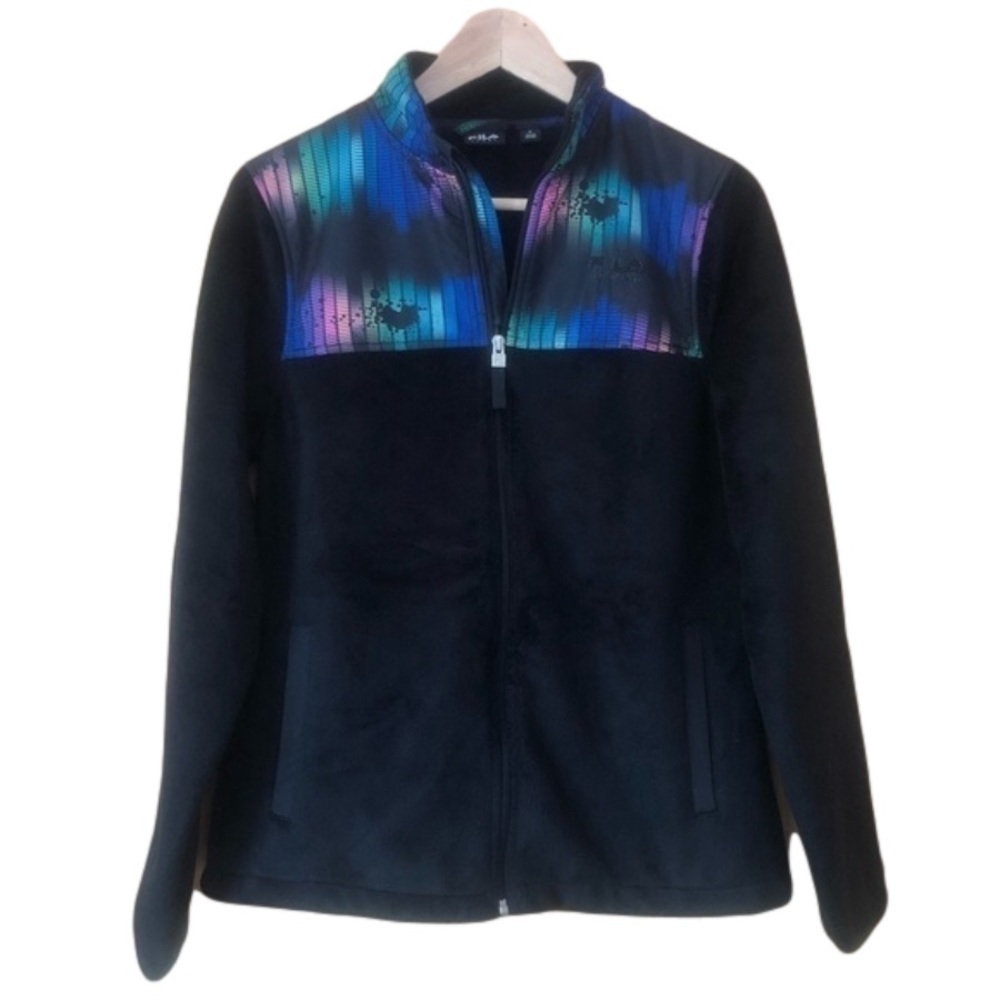 Fila Sport Biella print plush fleece jacket size size